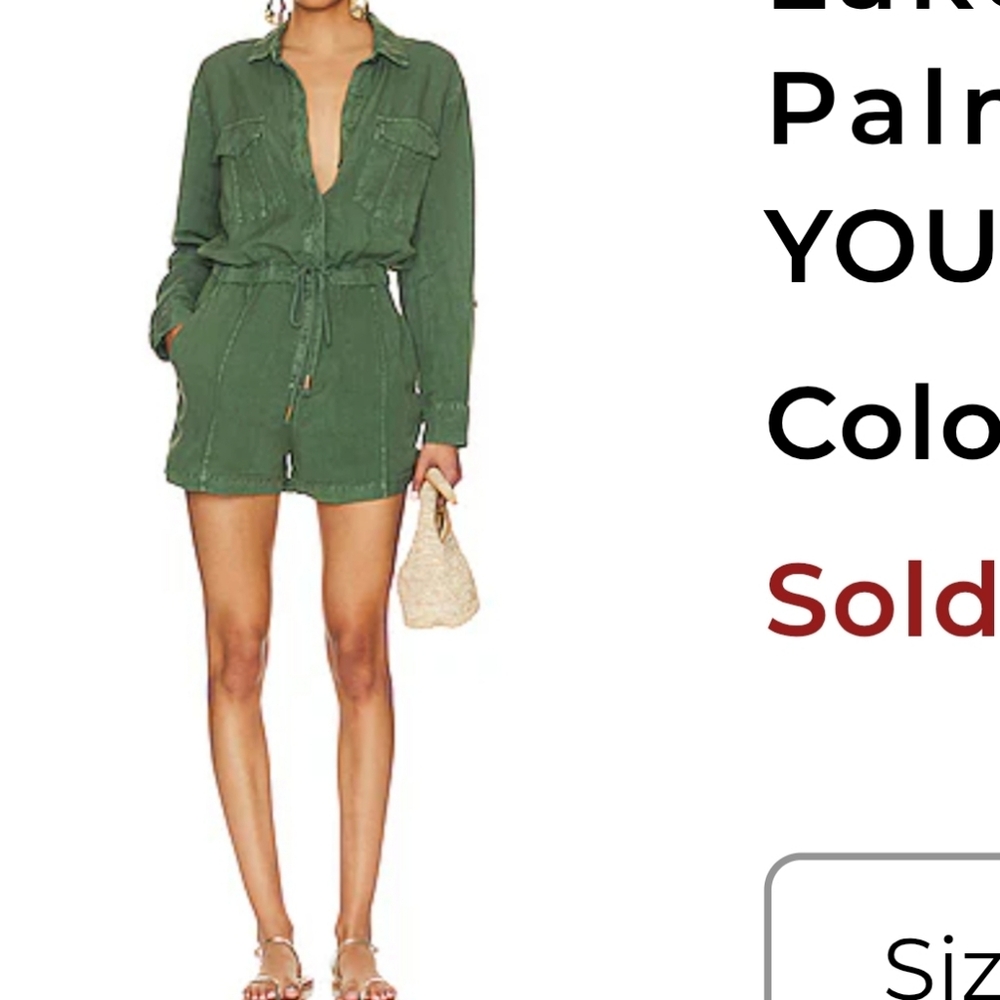YFB/Young Fabulous & Broke Green Romper Size S